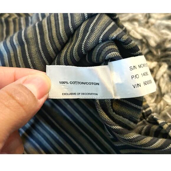 Cutter & Buck Black/Tan Striped Button-Down Mens Size XL - Picture 4 of 7